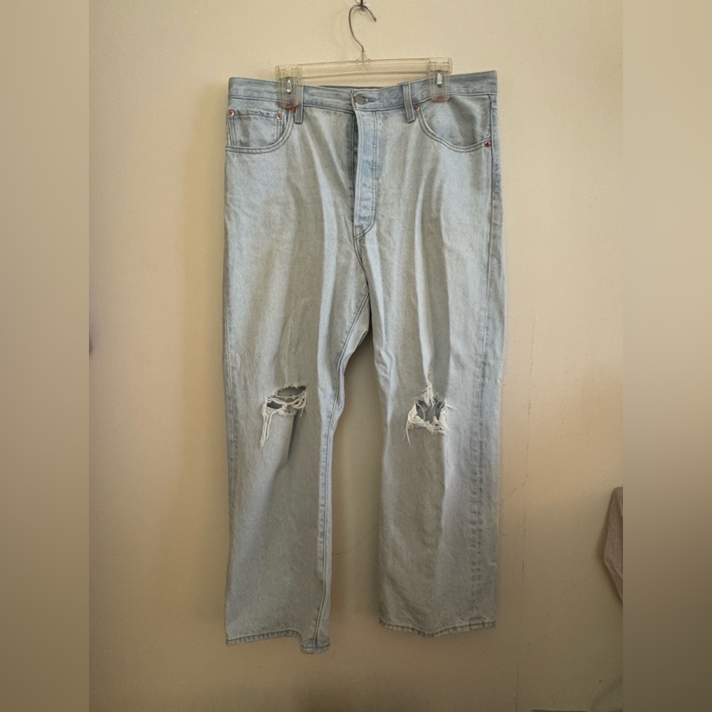 Levi's Light Blue Ribcage Straight Ankle Jeans | size 32